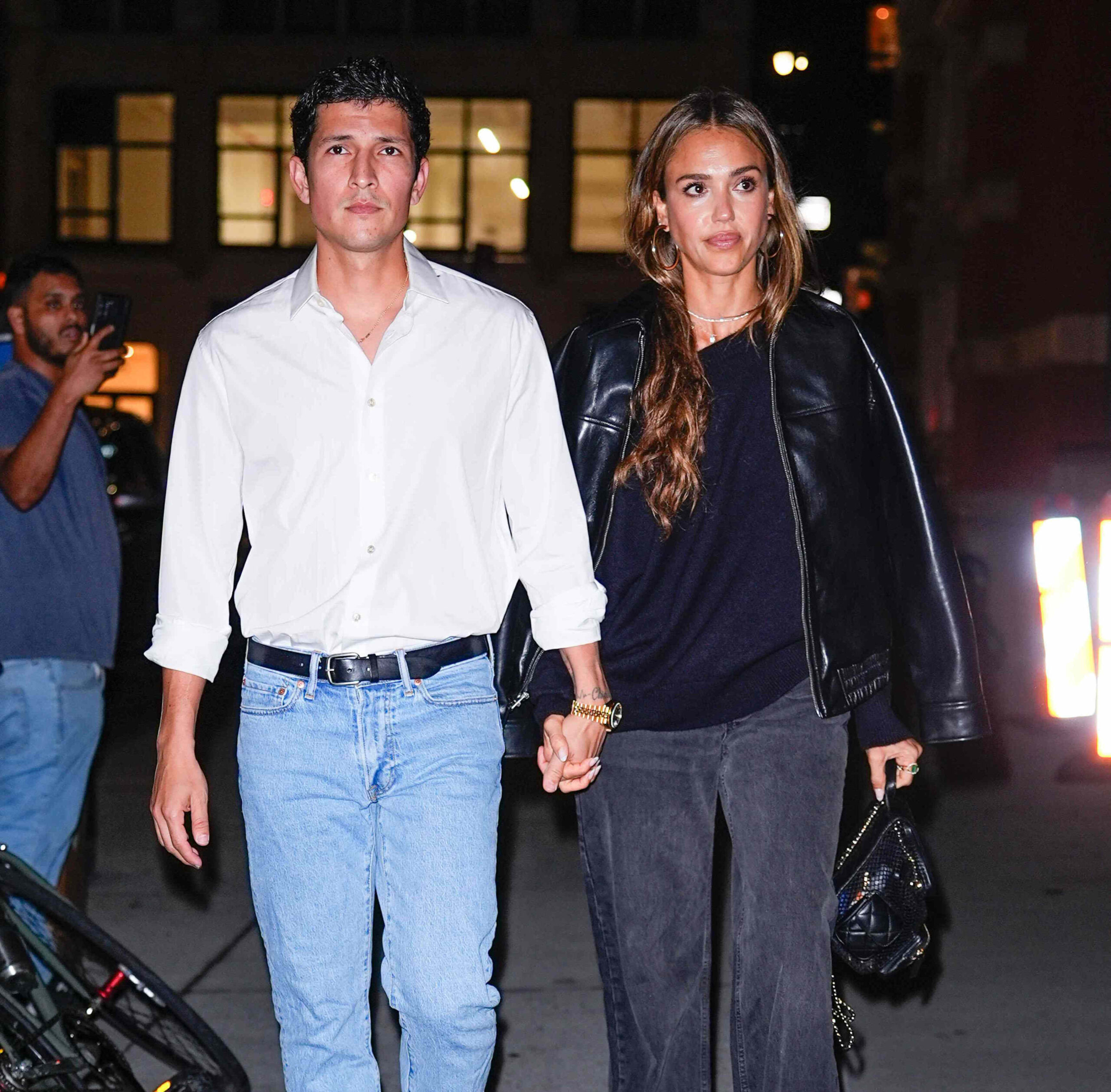 Jessica Alba stuns in a black lace slip dress during loved-up getaway with Danny Ramirez in Mexico