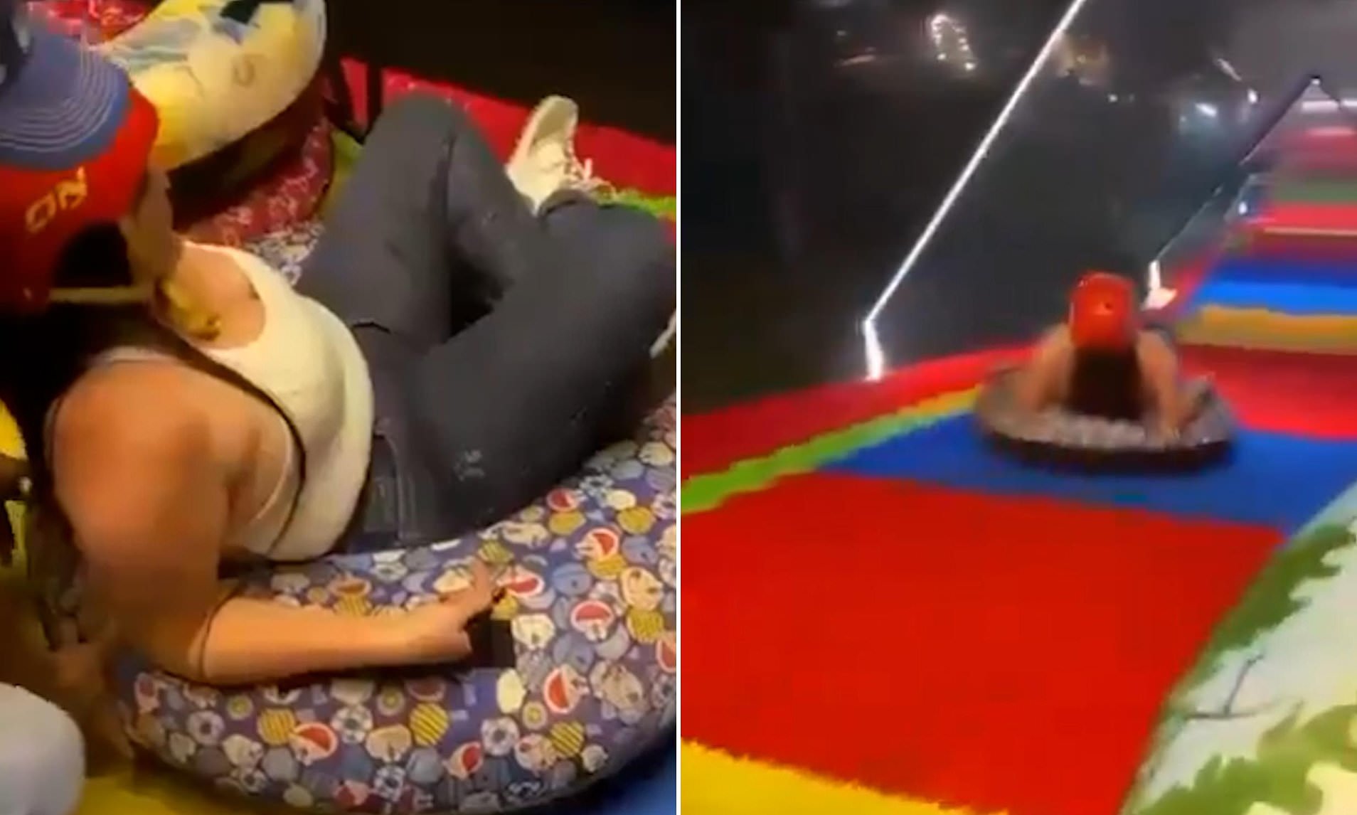 Moments before mother-of-one dies after crashing off a high-thrill extreme slide ride in Colombia